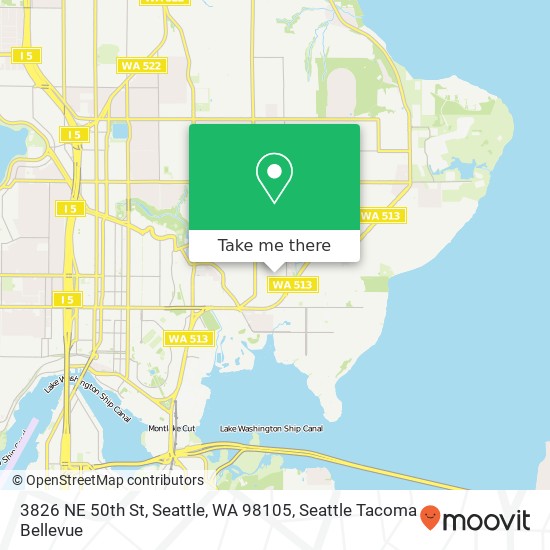 Mapa de 3826 NE 50th St, Seattle, WA 98105