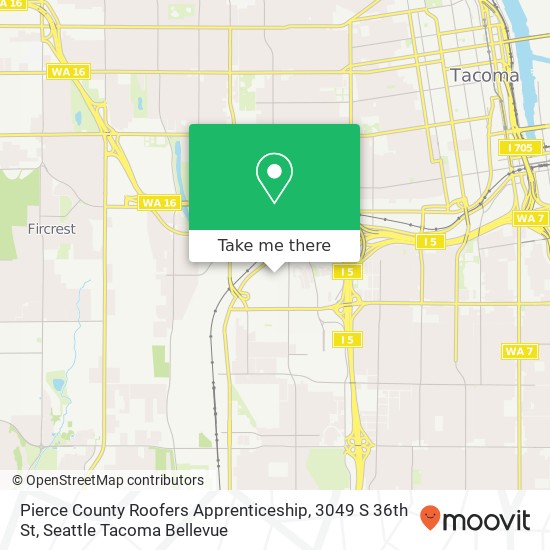 Pierce County Roofers Apprenticeship, 3049 S 36th St map