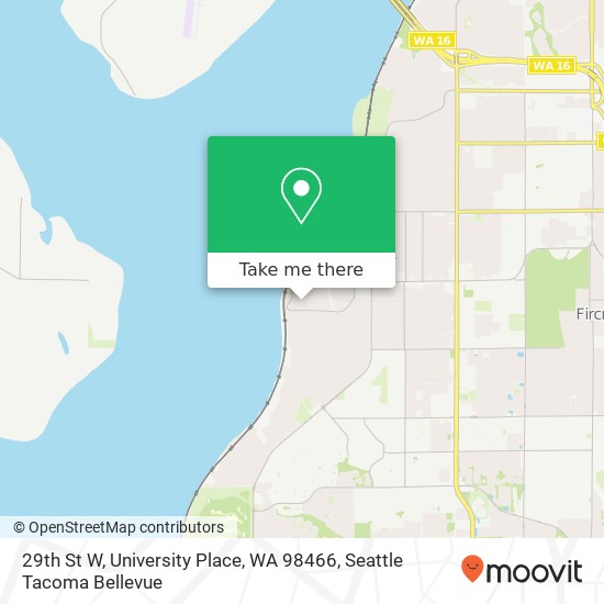 Mapa de 29th St W, University Place, WA 98466