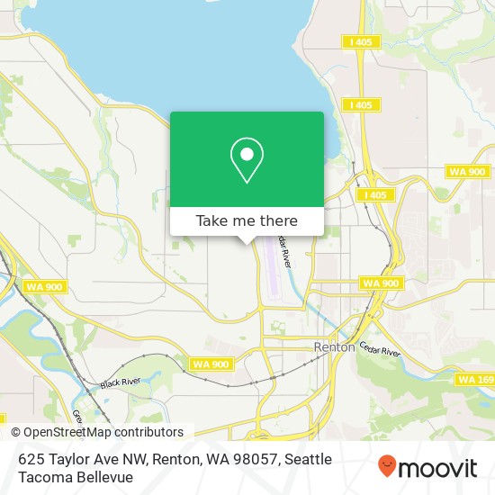 Mapa de 625 Taylor Ave NW, Renton, WA 98057