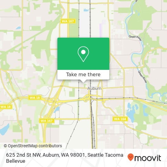 Mapa de 625 2nd St NW, Auburn, WA 98001