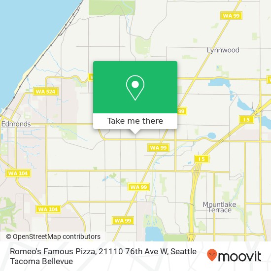 Mapa de Romeo's Famous Pizza, 21110 76th Ave W