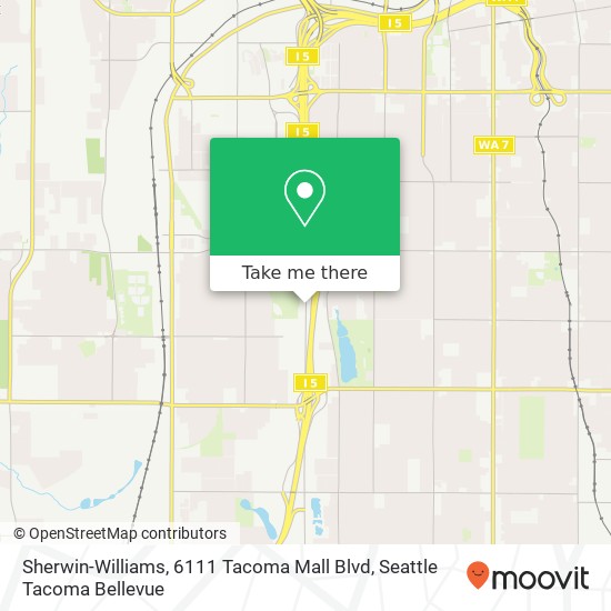 Mapa de Sherwin-Williams, 6111 Tacoma Mall Blvd