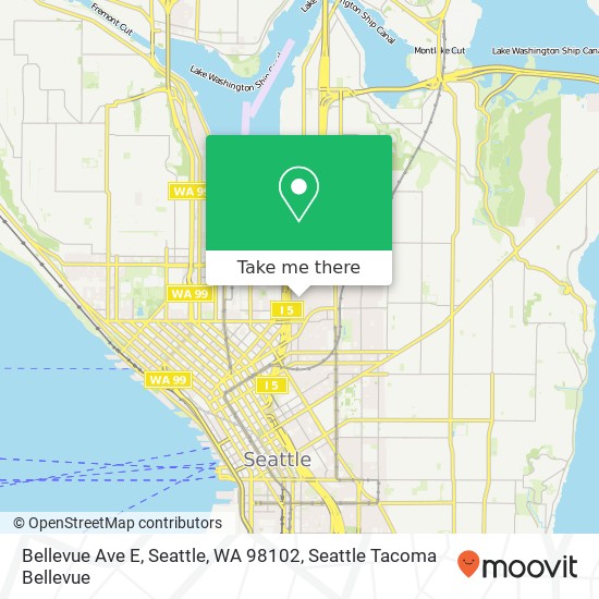 Mapa de Bellevue Ave E, Seattle, WA 98102