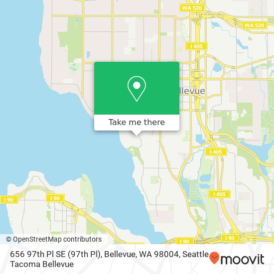 Mapa de 656 97th Pl SE (97th Pl), Bellevue, WA 98004