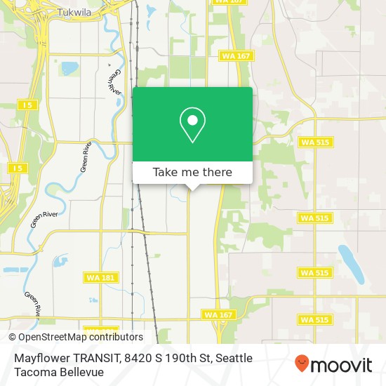 Mapa de Mayflower TRANSIT, 8420 S 190th St