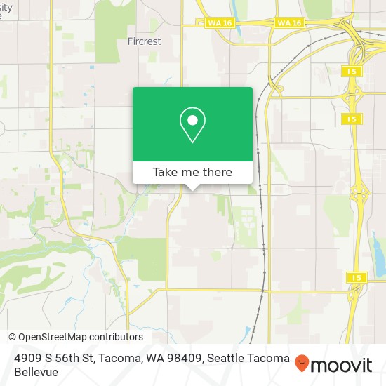 Mapa de 4909 S 56th St, Tacoma, WA 98409