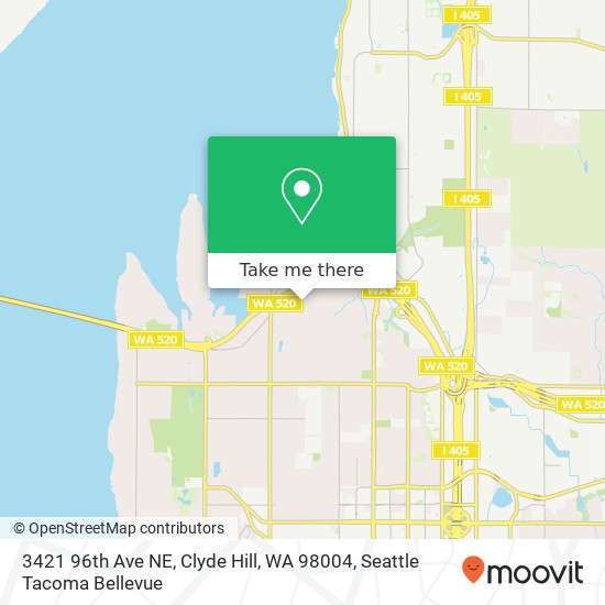 3421 96th Ave NE, Clyde Hill, WA 98004 map