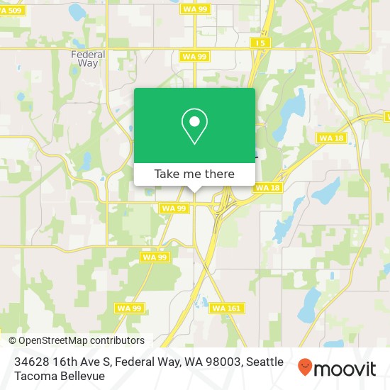 Mapa de 34628 16th Ave S, Federal Way, WA 98003