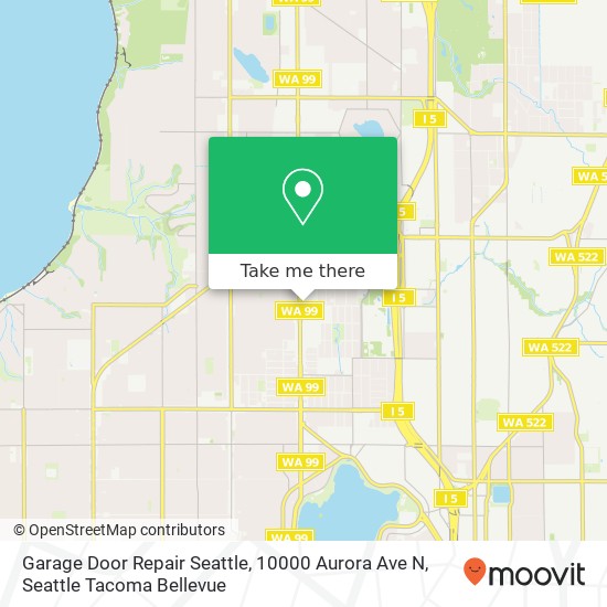 Garage Door Repair Seattle, 10000 Aurora Ave N map