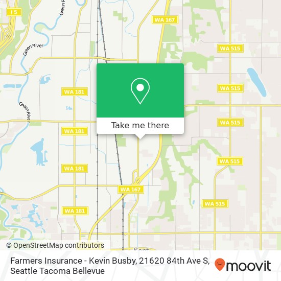 Mapa de Farmers Insurance - Kevin Busby, 21620 84th Ave S