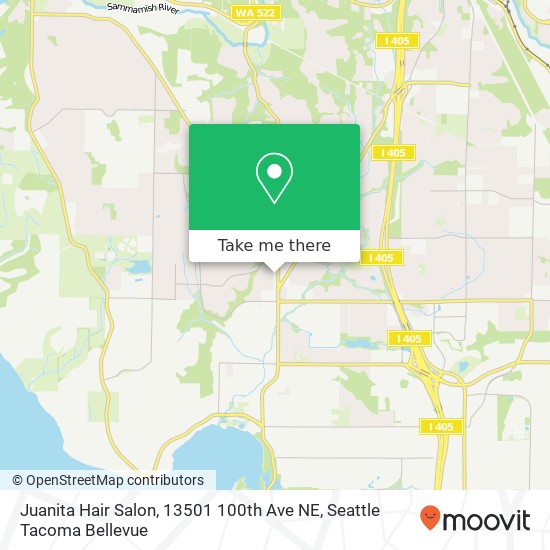 Mapa de Juanita Hair Salon, 13501 100th Ave NE
