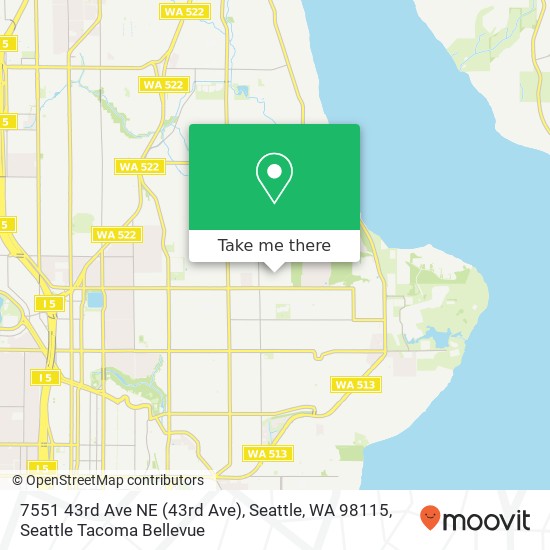 Mapa de 7551 43rd Ave NE (43rd Ave), Seattle, WA 98115