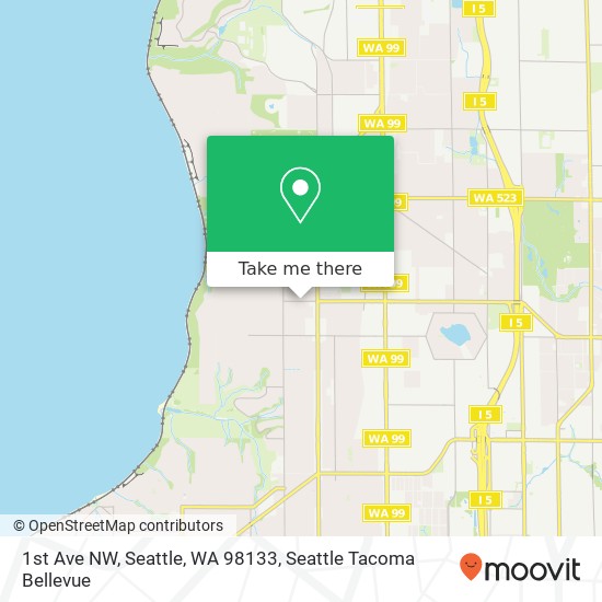 Mapa de 1st Ave NW, Seattle, WA 98133