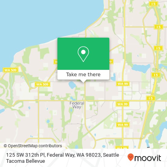 Mapa de 125 SW 312th Pl, Federal Way, WA 98023