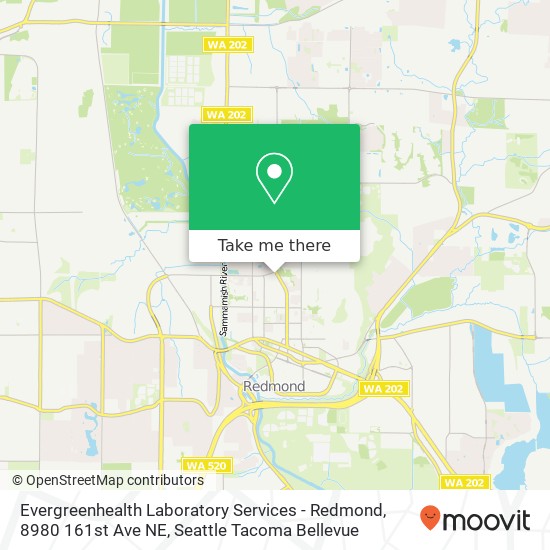 Evergreenhealth Laboratory Services - Redmond, 8980 161st Ave NE map
