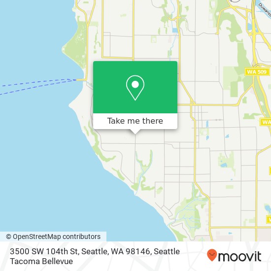 Mapa de 3500 SW 104th St, Seattle, WA 98146