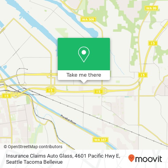 Insurance Claims Auto Glass, 4601 Pacific Hwy E map