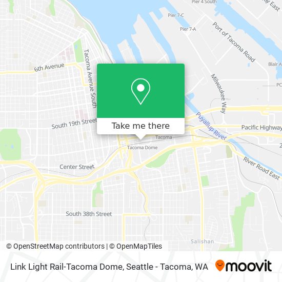 Link Light Rail-Tacoma Dome map