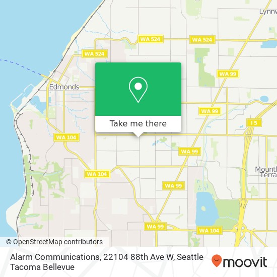 Mapa de Alarm Communications, 22104 88th Ave W