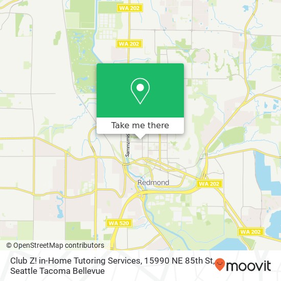 Mapa de Club Z! in-Home Tutoring Services, 15990 NE 85th St