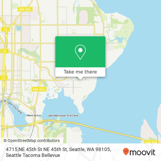 Mapa de 4715,NE 45th St NE 45th St, Seattle, WA 98105