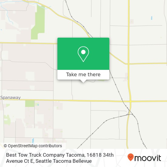 Mapa de Best Tow Truck Company Tacoma, 16818 34th Avenue Ct E