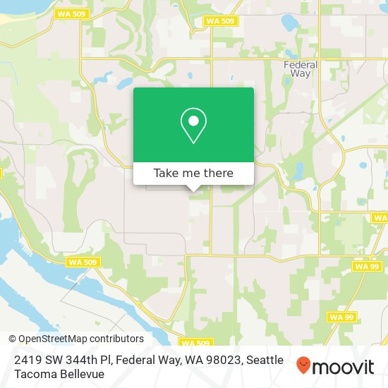 Mapa de 2419 SW 344th Pl, Federal Way, WA 98023