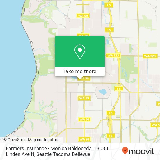 Mapa de Farmers Insurance - Monica Baldoceda, 13030 Linden Ave N