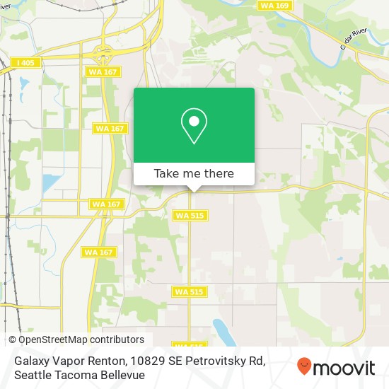 Galaxy Vapor Renton, 10829 SE Petrovitsky Rd map