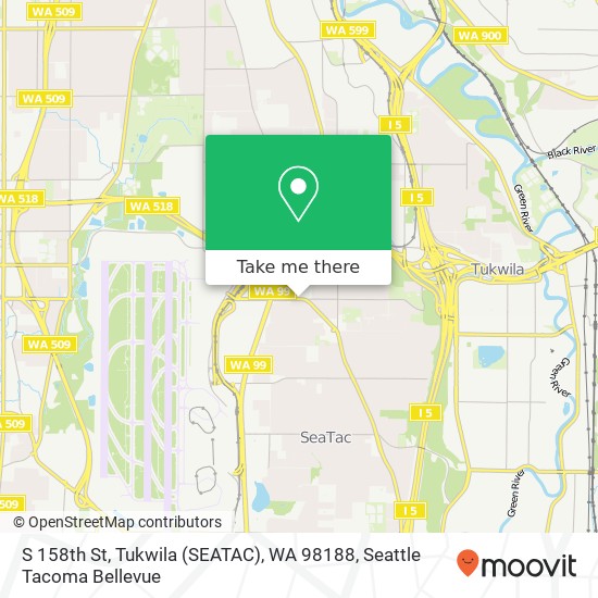 Mapa de S 158th St, Tukwila (SEATAC), WA 98188