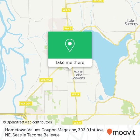 Mapa de Hometown Values Coupon Magazine, 303 91st Ave NE