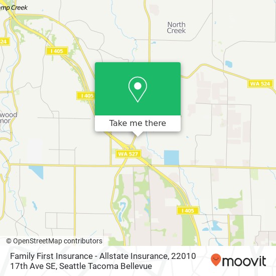 Mapa de Family First Insurance - Allstate Insurance, 22010 17th Ave SE