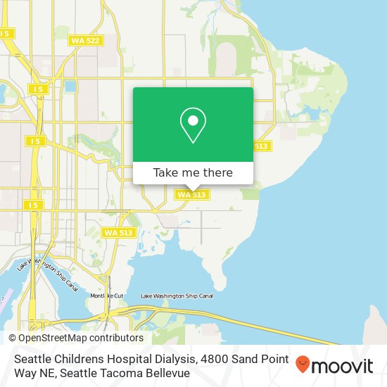 Mapa de Seattle Childrens Hospital Dialysis, 4800 Sand Point Way NE