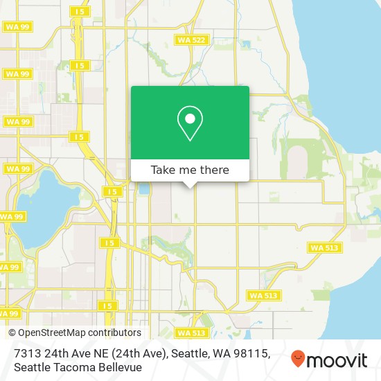 Mapa de 7313 24th Ave NE (24th Ave), Seattle, WA 98115