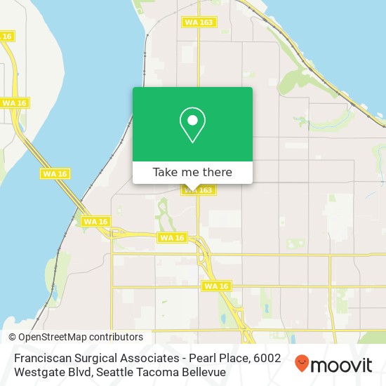 Mapa de Franciscan Surgical Associates - Pearl Place, 6002 Westgate Blvd