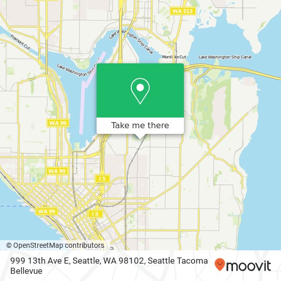 Mapa de 999 13th Ave E, Seattle, WA 98102