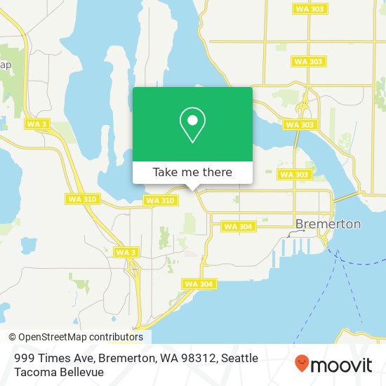 Mapa de 999 Times Ave, Bremerton, WA 98312