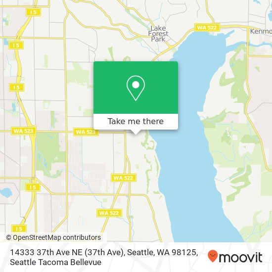 Mapa de 14333 37th Ave NE (37th Ave), Seattle, WA 98125