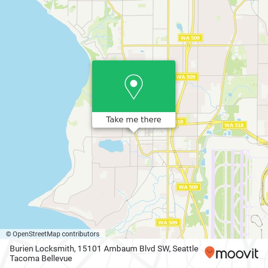 Mapa de Burien Locksmith, 15101 Ambaum Blvd SW