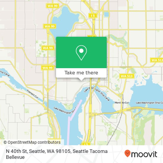 Mapa de N 40th St, Seattle, WA 98105