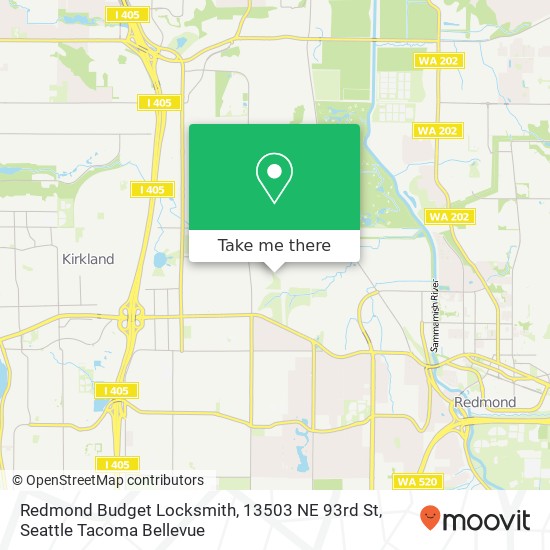 Redmond Budget Locksmith, 13503 NE 93rd St map