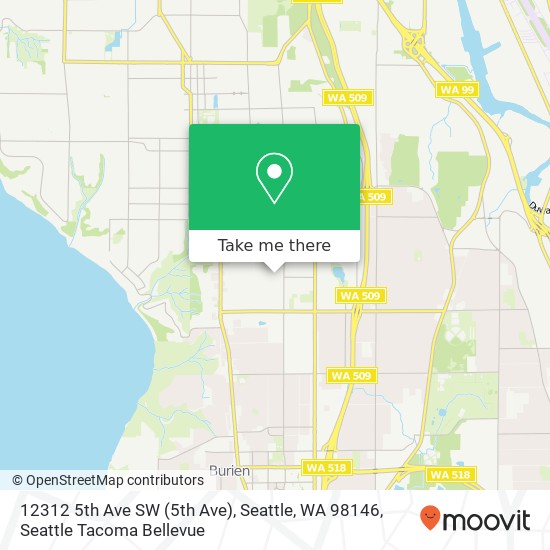 Mapa de 12312 5th Ave SW (5th Ave), Seattle, WA 98146