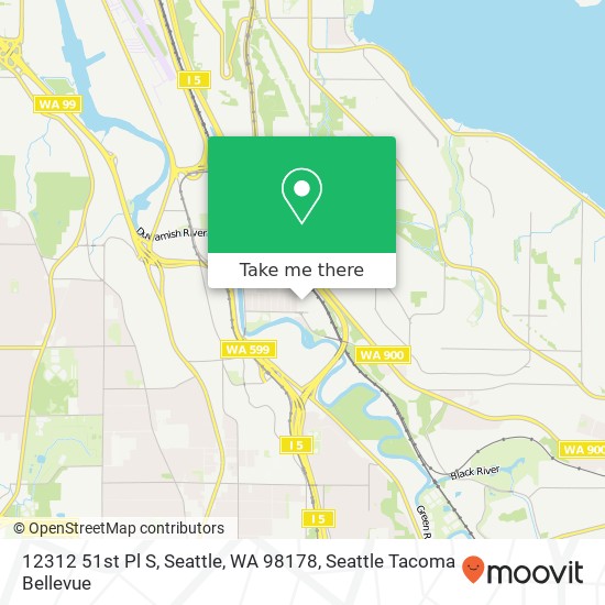 Mapa de 12312 51st Pl S, Seattle, WA 98178