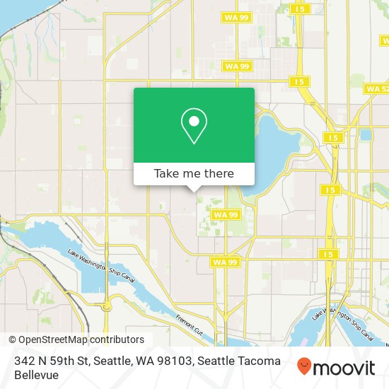 Mapa de 342 N 59th St, Seattle, WA 98103