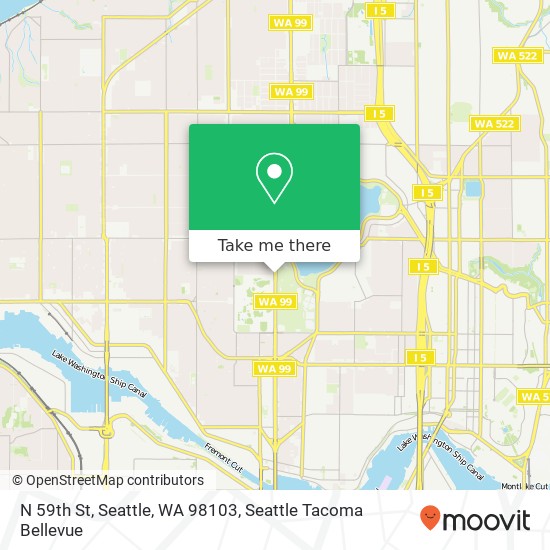 Mapa de N 59th St, Seattle, WA 98103