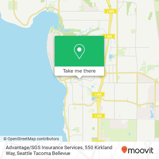 Mapa de Advantage / SGS Insurance Services, 550 Kirkland Way