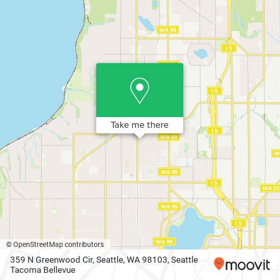 Mapa de 359 N Greenwood Cir, Seattle, WA 98103