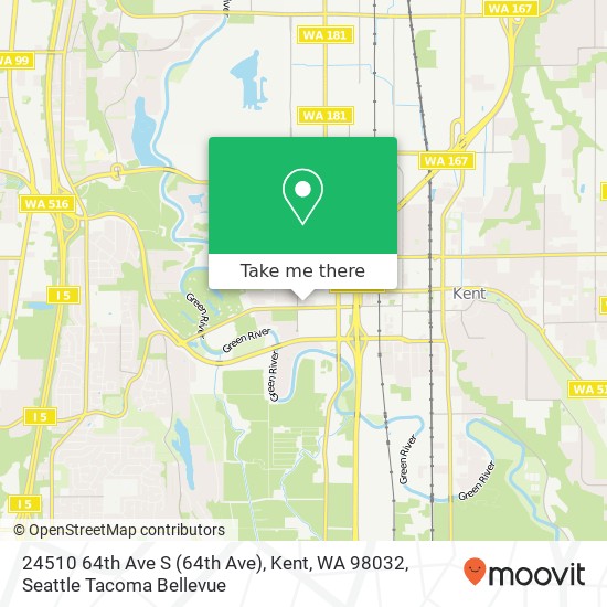 Mapa de 24510 64th Ave S (64th Ave), Kent, WA 98032