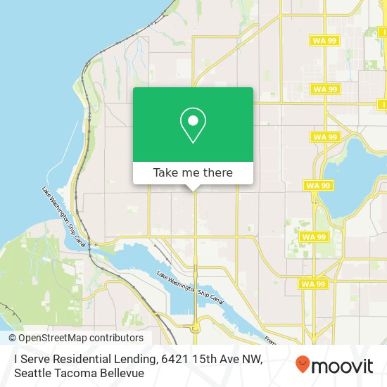 Mapa de I Serve Residential Lending, 6421 15th Ave NW
